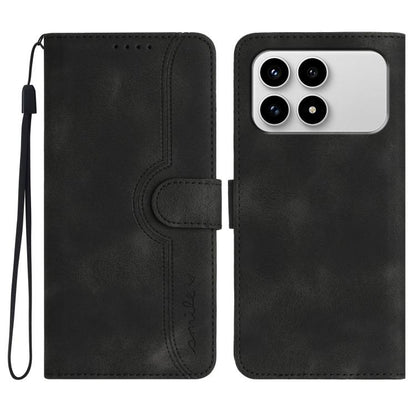 Heart Pattern Skin Feel Leather Phone Case, For Redmi Note 15 4G Global 164mm, For Redmi K90 / Xiaomi Poco F8 Pro 5G, For Redmi 15 5G Global / 15 4G SEA 169.5mm, For Redmi 15 5G / 4G EU 171mm