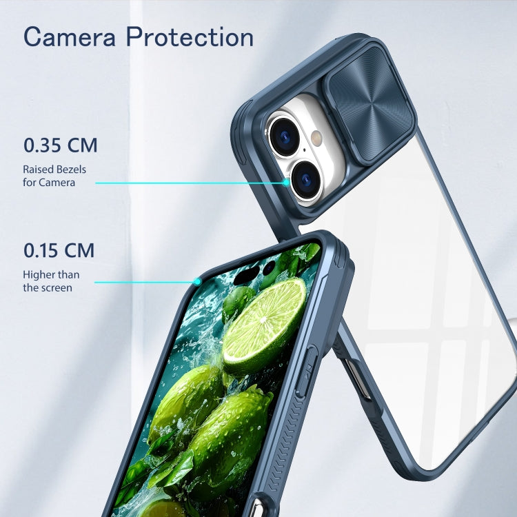 Sliding Camshield Acrylic Hybrid TPU Phone Case, For iPhone 16 Pro Max, For iPhone 16 Pro, For iPhone 16 Plus