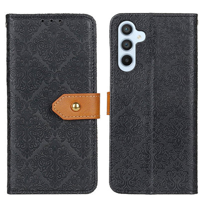 European Floral Embossed Leather Phone Case