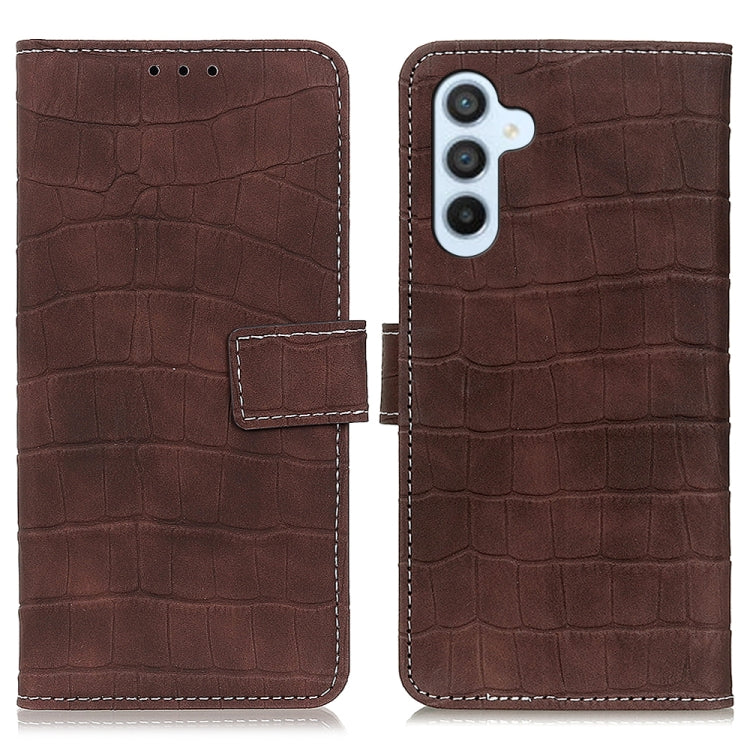 Magnetic Crocodile Texture Leather Phone Case, For Samsung Galaxy S24 FE 5G