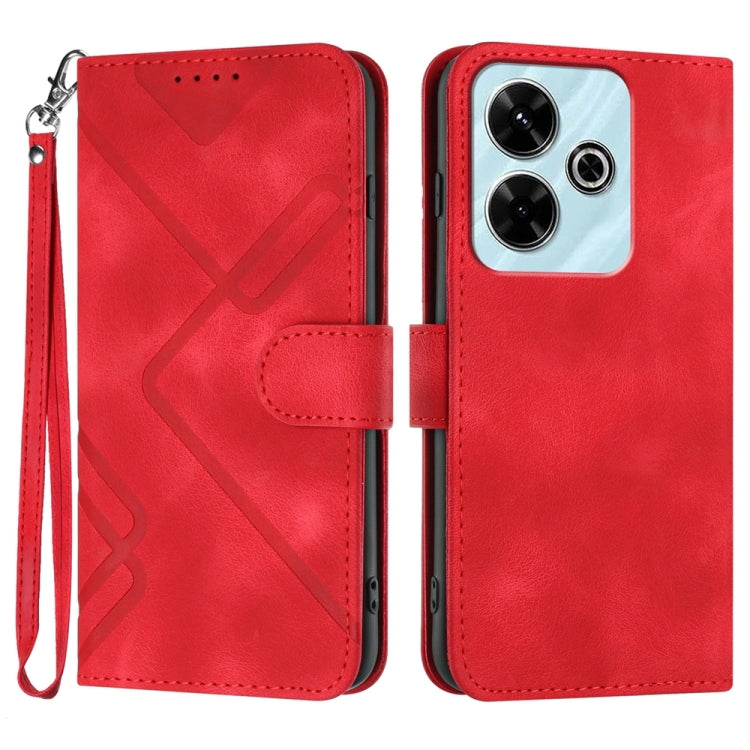 Line Pattern Skin Feel Leather Phone Case