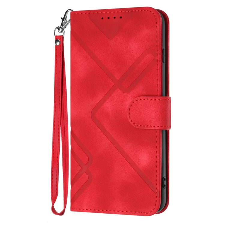 Line Pattern Skin Feel Leather Phone Case