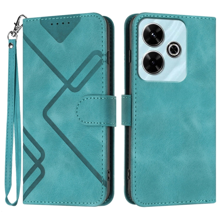 Line Pattern Skin Feel Leather Phone Case, For Redmi Note 14 5G, For Redmi Note 14 Pro+ 5G, For Redmi Note 14 Pro 5G, For Redmi 13 4G