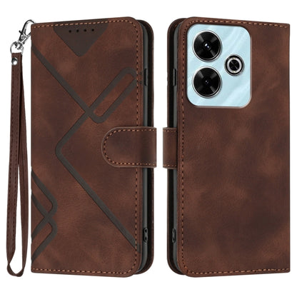 Line Pattern Skin Feel Leather Phone Case