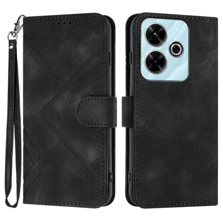 Line Pattern Skin Feel Leather Phone Case