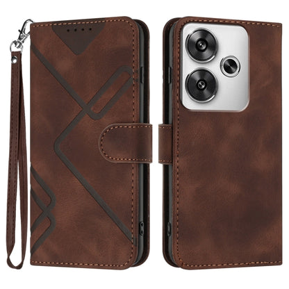 Line Pattern Skin Feel Leather Phone Case, For Redmi Turbo 3 / Poco F6, For Redmi Note 13R Pro / Poco X6 Neo, For Redmi Note 12 Turbo / Poco F5