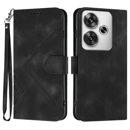 Line Pattern Skin Feel Leather Phone Case, For Redmi Turbo 3 / Xiaomi Poco F6, For Redmi Note 13R Pro / Xiaomi Poco X6 Neo, For Redmi Note 12 Turbo / Xiaomi Poco F5