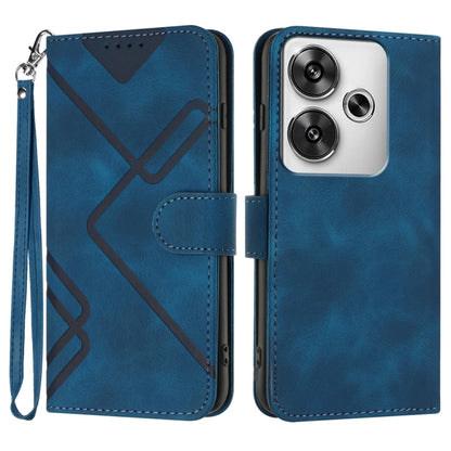 Line Pattern Skin Feel Leather Phone Case, For Redmi Turbo 3 / Poco F6, For Redmi Note 13R Pro / Poco X6 Neo, For Redmi Note 12 Turbo / Poco F5