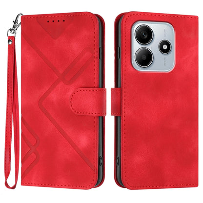 Line Pattern Skin Feel Leather Phone Case, For Redmi Note 14 5G, For Redmi Note 14 Pro+ 5G, For Redmi Note 14 Pro 5G, For Redmi 13 4G