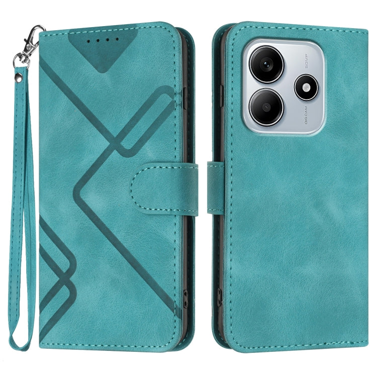 Line Pattern Skin Feel Leather Phone Case, For Redmi Note 14 5G, For Redmi Note 14 Pro+ 5G, For Redmi Note 14 Pro 5G, For Redmi 13 4G