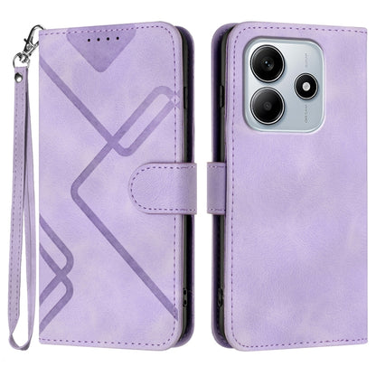 Line Pattern Skin Feel Leather Phone Case, For Redmi Note 14 5G, For Redmi Note 14 Pro+ 5G, For Redmi Note 14 Pro 5G, For Redmi 13 4G
