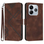 Line Pattern Skin Feel Leather Phone Case, For Redmi Note 14 5G, For Redmi Note 14 Pro+ 5G, For Redmi Note 14 Pro 5G, For Redmi 13 4G
