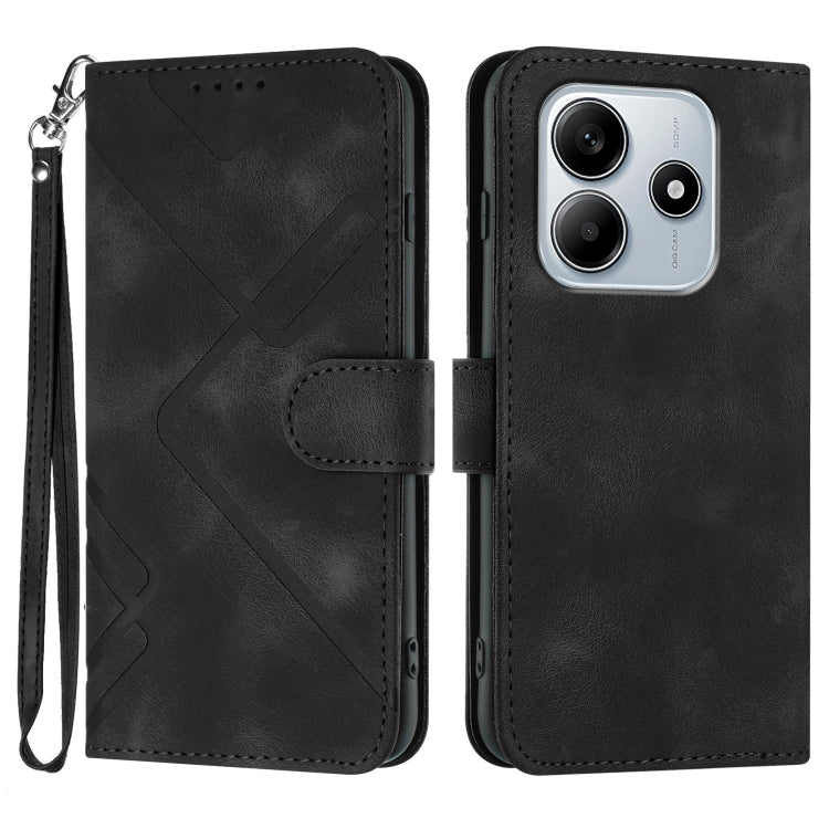 Line Pattern Skin Feel Leather Phone Case, For Redmi Note 14 5G, For Redmi Note 14 Pro+ 5G, For Redmi Note 14 Pro 5G, For Redmi 13 4G