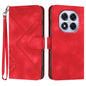 Line Pattern Skin Feel Leather Phone Case, For Redmi Note 14 5G, For Redmi Note 14 Pro+ 5G, For Redmi Note 14 Pro 5G, For Redmi 13 4G