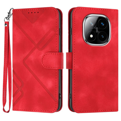 Line Pattern Skin Feel Leather Phone Case, For Redmi Note 14 5G, For Redmi Note 14 Pro+ 5G, For Redmi Note 14 Pro 5G, For Redmi 13 4G