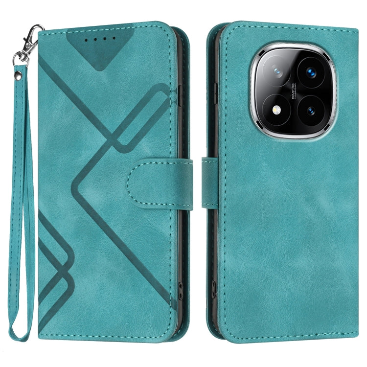 Line Pattern Skin Feel Leather Phone Case, For Redmi Note 14 5G, For Redmi Note 14 Pro+ 5G, For Redmi Note 14 Pro 5G, For Redmi 13 4G