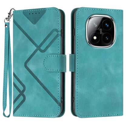 Line Pattern Skin Feel Leather Phone Case, For Redmi Note 14 5G, For Redmi Note 14 Pro+ 5G, For Redmi Note 14 Pro 5G, For Redmi 13 4G