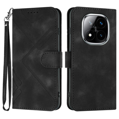 Line Pattern Skin Feel Leather Phone Case, For Redmi Note 14 5G, For Redmi Note 14 Pro+ 5G, For Redmi Note 14 Pro 5G, For Redmi 13 4G