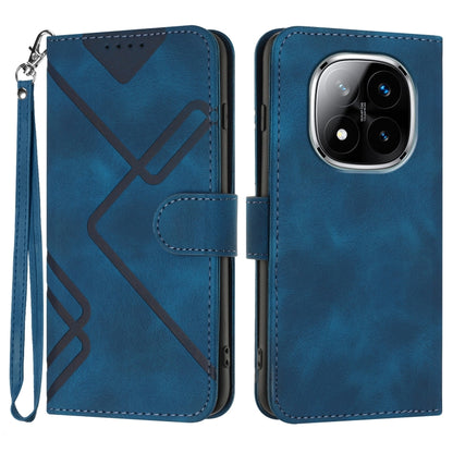 Line Pattern Skin Feel Leather Phone Case, For Redmi Note 14 5G, For Redmi Note 14 Pro+ 5G, For Redmi Note 14 Pro 5G, For Redmi 13 4G