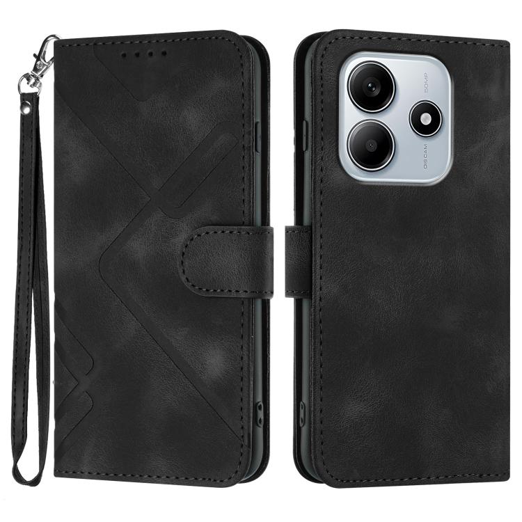 Line Pattern Skin Feel Leather Phone Case, For Redmi Note 14 4G 164.84mm, For Redmi Turbo 4 / Xiaomi Poco X7 Pro, For Redmi Note 14 Pro 4G, For Redmi Note 14 4G 163.25mm