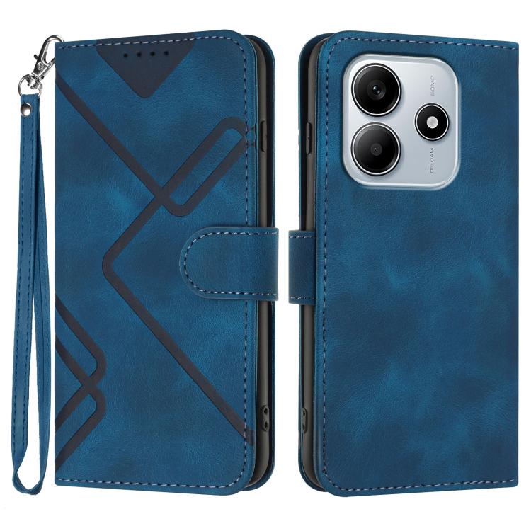 Line Pattern Skin Feel Leather Phone Case, For Redmi Note 14 4G 164.84mm, For Redmi Turbo 4 / Xiaomi Poco X7 Pro, For Redmi Note 14 Pro 4G, For Redmi Note 14 4G 163.25mm