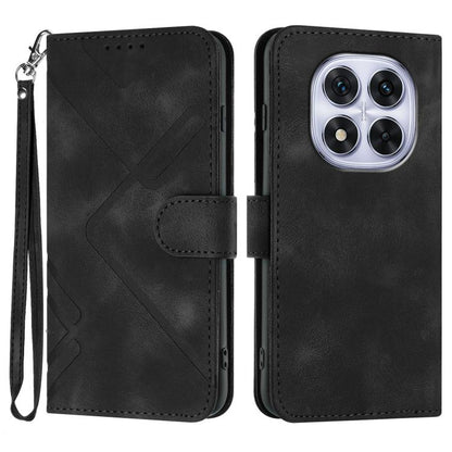 Line Pattern Skin Feel Leather Phone Case, For Redmi Note 14 4G 164.84mm, For Redmi Turbo 4 / Xiaomi Poco X7 Pro, For Redmi Note 14 Pro 4G, For Redmi Note 14 4G 163.25mm