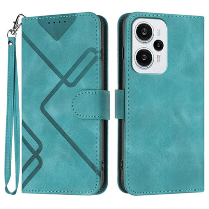 Line Pattern Skin Feel Leather Phone Case, For Redmi Turbo 3 / Poco F6, For Redmi Note 13R Pro / Poco X6 Neo, For Redmi Note 12 Turbo / Poco F5