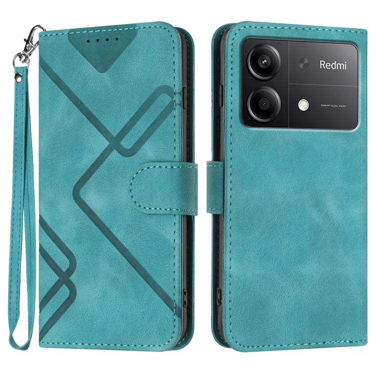 Line Pattern Skin Feel Leather Phone Case, For Redmi Turbo 3 / Poco F6, For Redmi Note 13R Pro / Poco X6 Neo, For Redmi Note 12 Turbo / Poco F5
