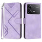 Line Pattern Skin Feel Leather Phone Case, For Redmi Turbo 3 / Poco F6, For Redmi Note 13R Pro / Poco X6 Neo, For Redmi Note 12 Turbo / Poco F5