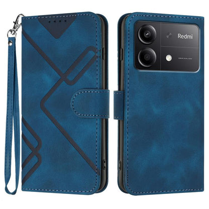 Line Pattern Skin Feel Leather Phone Case, For Redmi Turbo 3 / Xiaomi Poco F6, For Redmi Note 13R Pro / Xiaomi Poco X6 Neo, For Redmi Note 12 Turbo / Xiaomi Poco F5