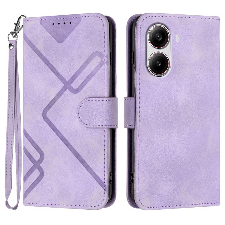 Line Pattern Skin Feel Leather Phone Case, For Redmi Note 14 4G 164.84mm, For Redmi Turbo 4 / Xiaomi Poco X7 Pro, For Redmi Note 14 Pro 4G, For Redmi Note 14 4G 163.25mm