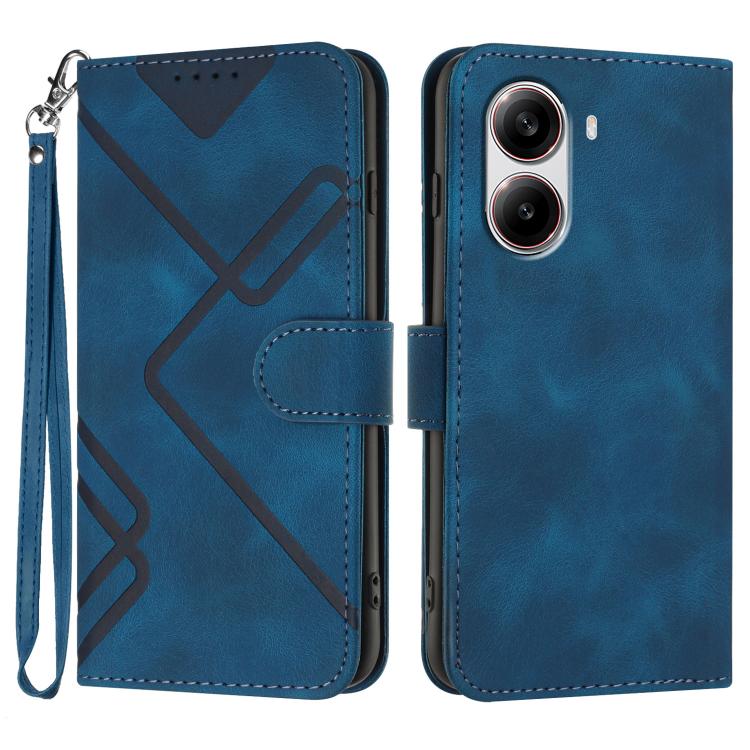 Line Pattern Skin Feel Leather Phone Case, For Redmi Note 14 4G 164.84mm, For Redmi Turbo 4 / Xiaomi Poco X7 Pro, For Redmi Note 14 Pro 4G, For Redmi Note 14 4G 163.25mm