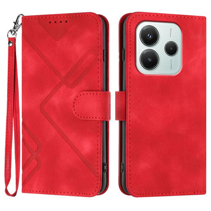 Line Pattern Skin Feel Leather Phone Case, For Redmi Note 14 4G 164.84mm, For Redmi Turbo 4 / Xiaomi Poco X7 Pro, For Redmi Note 14 Pro 4G, For Redmi Note 14 4G 163.25mm