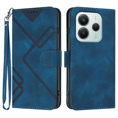 Line Pattern Skin Feel Leather Phone Case, For Redmi Note 14 4G 164.84mm, For Redmi Turbo 4 / Xiaomi Poco X7 Pro, For Redmi Note 14 Pro 4G, For Redmi Note 14 4G 163.25mm