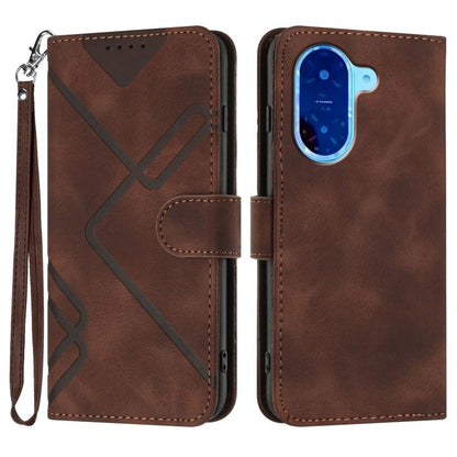Line Pattern Skin Feel Leather Phone Case, For Redmi Turbo 4 Pro / Xiaomi Poco F7, For Redmi A5 4G 171.7mm / Xiaomi Poco C71, For Redmi K80 Pro / Xiaomi Poco F7 Ultra, For Redmi K80 / Xiaomi Poco F7 Pro