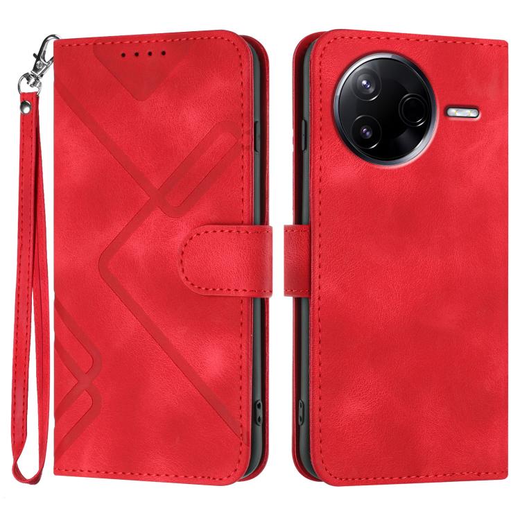 Line Pattern Skin Feel Leather Phone Case, For Redmi Turbo 4 Pro / Xiaomi Poco F7, For Redmi A5 4G 171.7mm / Xiaomi Poco C71, For Redmi K80 Pro / Xiaomi Poco F7 Ultra, For Redmi K80 / Xiaomi Poco F7 Pro