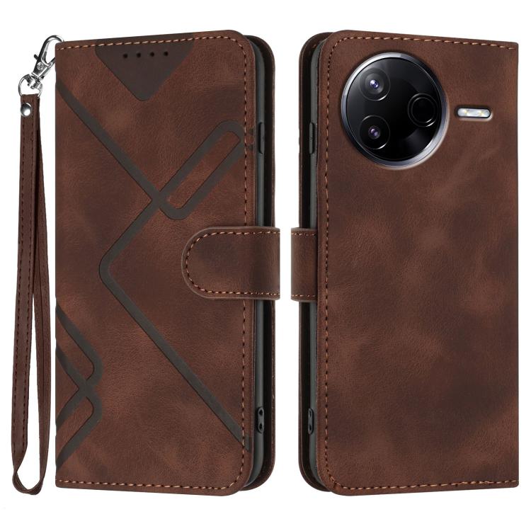 Line Pattern Skin Feel Leather Phone Case, For Redmi Turbo 4 Pro / Xiaomi Poco F7, For Redmi A5 4G 171.7mm / Xiaomi Poco C71, For Redmi K80 Pro / Xiaomi Poco F7 Ultra, For Redmi K80 / Xiaomi Poco F7 Pro