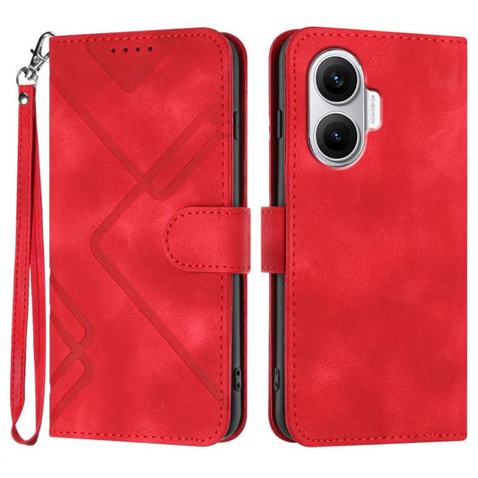 Line Pattern Skin Feel Leather Phone Case, For Redmi Turbo 4 Pro / Xiaomi Poco F7, For Redmi A5 4G 171.7mm / Xiaomi Poco C71, For Redmi K80 Pro / Xiaomi Poco F7 Ultra, For Redmi K80 / Xiaomi Poco F7 Pro