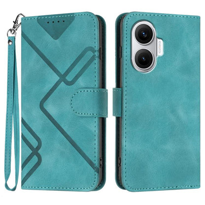 Line Pattern Skin Feel Leather Phone Case, For Redmi Turbo 4 Pro / Xiaomi Poco F7, For Redmi A5 4G 171.7mm / Xiaomi Poco C71, For Redmi K80 Pro / Xiaomi Poco F7 Ultra, For Redmi K80 / Xiaomi Poco F7 Pro
