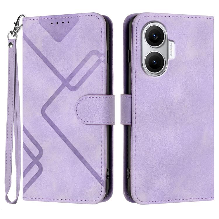 Line Pattern Skin Feel Leather Phone Case, For Redmi Turbo 4 Pro / Xiaomi Poco F7, For Redmi A5 4G 171.7mm / Xiaomi Poco C71, For Redmi K80 Pro / Xiaomi Poco F7 Ultra, For Redmi K80 / Xiaomi Poco F7 Pro