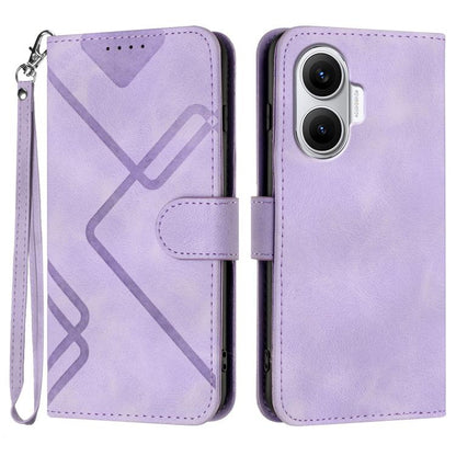 Line Pattern Skin Feel Leather Phone Case, For Redmi Turbo 4 Pro / Xiaomi Poco F7, For Redmi A5 4G 171.7mm / Xiaomi Poco C71, For Redmi K80 Pro / Xiaomi Poco F7 Ultra, For Redmi K80 / Xiaomi Poco F7 Pro