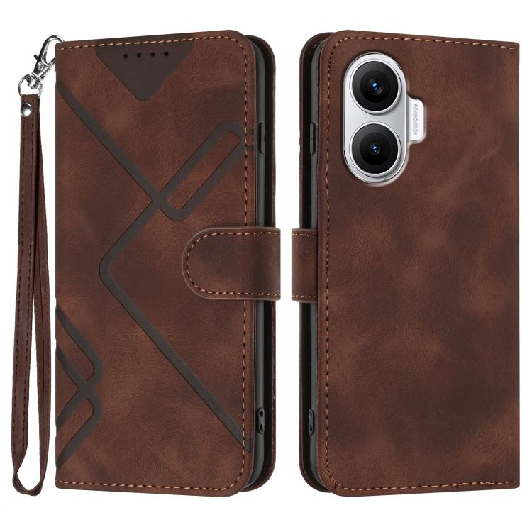 Line Pattern Skin Feel Leather Phone Case, For Redmi Turbo 4 Pro / Xiaomi Poco F7, For Redmi A5 4G 171.7mm / Xiaomi Poco C71, For Redmi K80 Pro / Xiaomi Poco F7 Ultra, For Redmi K80 / Xiaomi Poco F7 Pro