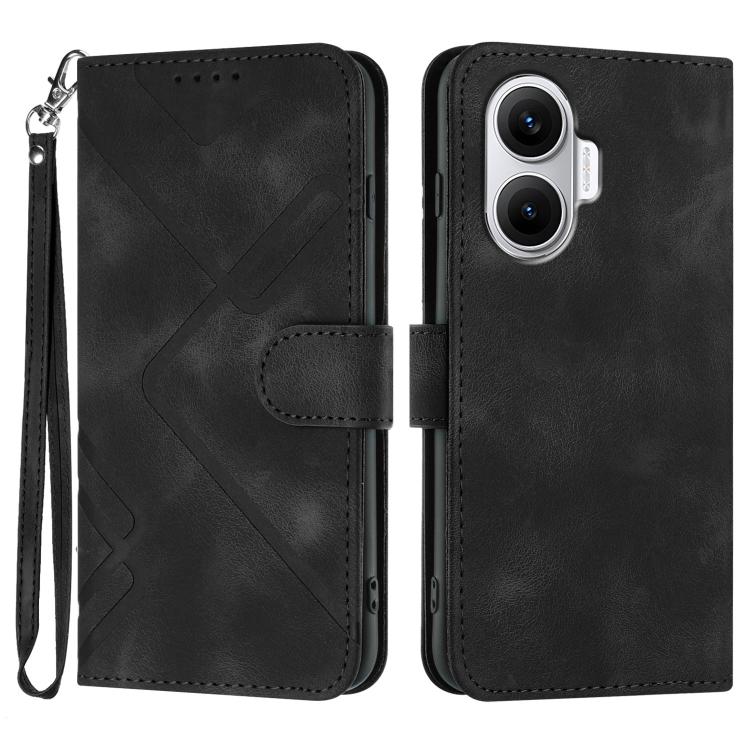Line Pattern Skin Feel Leather Phone Case, For Redmi Turbo 4 Pro / Xiaomi Poco F7, For Redmi A5 4G 171.7mm / Xiaomi Poco C71, For Redmi K80 Pro / Xiaomi Poco F7 Ultra, For Redmi K80 / Xiaomi Poco F7 Pro