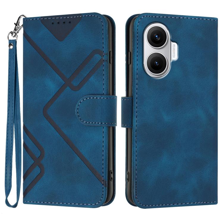 Line Pattern Skin Feel Leather Phone Case, For Redmi Turbo 4 Pro / Xiaomi Poco F7, For Redmi A5 4G 171.7mm / Xiaomi Poco C71, For Redmi K80 Pro / Xiaomi Poco F7 Ultra, For Redmi K80 / Xiaomi Poco F7 Pro