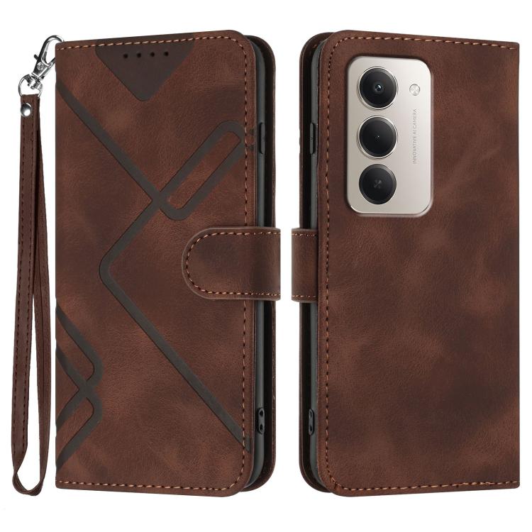 Line Pattern Skin Feel Leather Phone Case, For Redmi Note 15 4G Global 164mm, For Redmi K90 / Xiaomi Poco F8 Pro 5G, For Redmi 15 5G Global / 15 4G SEA 169.5mm, For Redmi 15 5G / 4G EU 171mm