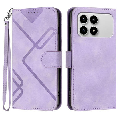 Line Pattern Skin Feel Leather Phone Case, For Redmi Note 15 4G Global 164mm, For Redmi K90 / Xiaomi Poco F8 Pro 5G, For Redmi 15 5G Global / 15 4G SEA 169.5mm, For Redmi 15 5G / 4G EU 171mm