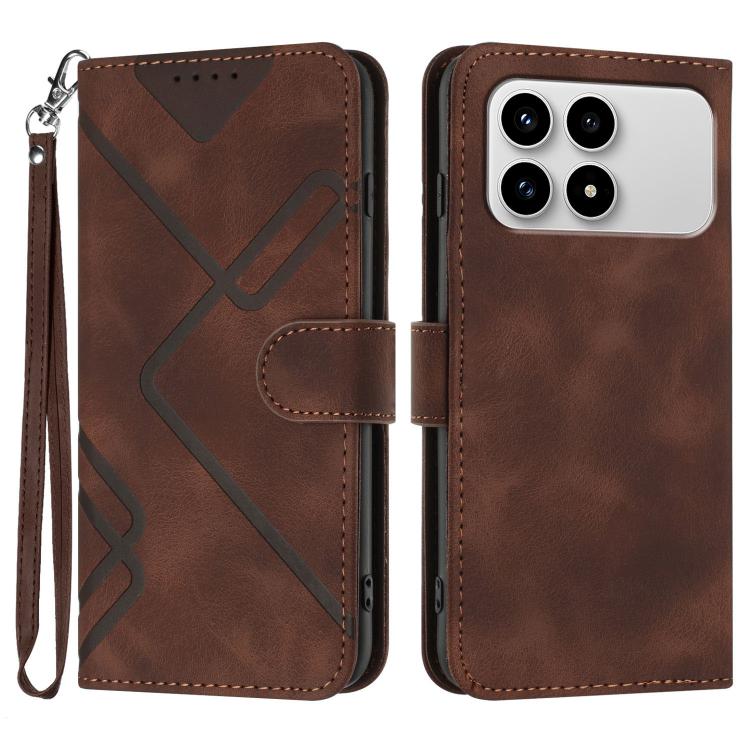 Line Pattern Skin Feel Leather Phone Case, For Redmi Note 15 4G Global 164mm, For Redmi K90 / Xiaomi Poco F8 Pro 5G, For Redmi 15 5G Global / 15 4G SEA 169.5mm, For Redmi 15 5G / 4G EU 171mm