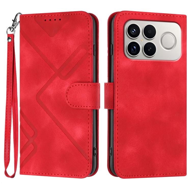Line Pattern Skin Feel Leather Phone Case, For Redmi K90 Pro Max / Poco F8 Ultra, For Redmi K90 / Poco F8 Pro 5G, For Redmi 15 5G Global / 15 4G SEA 169.5mm, For Redmi 15 5G / 4G EU 171mm