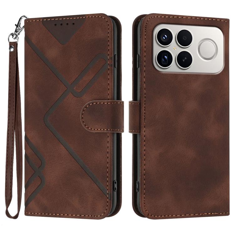 Line Pattern Skin Feel Leather Phone Case, For Redmi K90 Pro Max / Poco F8 Ultra, For Redmi K90 / Poco F8 Pro 5G, For Redmi 15 5G Global / 15 4G SEA 169.5mm, For Redmi 15 5G / 4G EU 171mm
