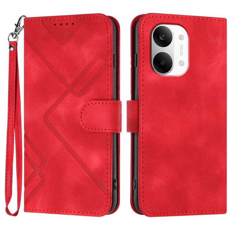 Line Pattern Skin Feel Leather Phone Case, For Redmi A7 Pro 171mm / Poco C85x 5G, For Redmi Turbo 5 Max / Poco X8 Pro Max, For Redmi Turbo 5 5G / Poco X8 Pro 5G, For Redmi Note 15 4G / 5G 164mm / Poco M8 5G